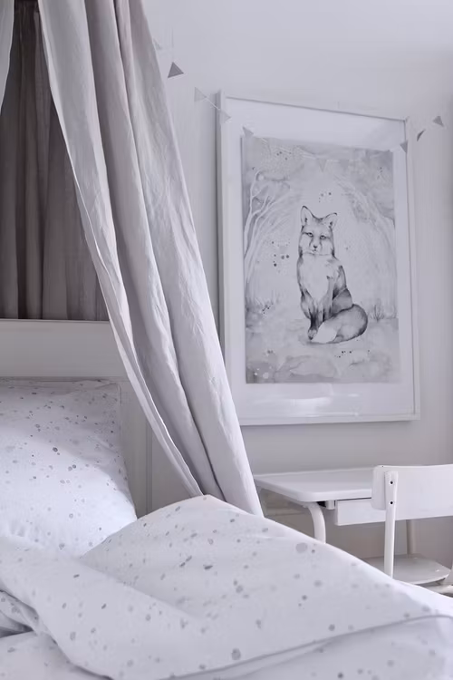 Cotton&Sweets, Grå sengehimmel i linned