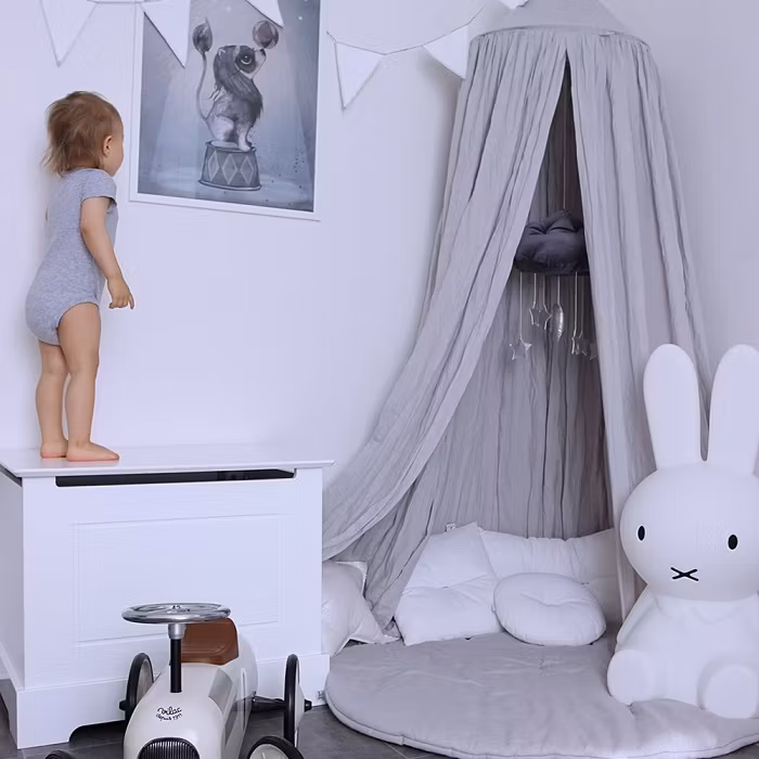 Cotton&Sweets, Grå sengehimmel i linned