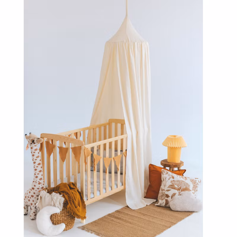 Babylove, Ecru sengehimmel i bomuldsmuslin