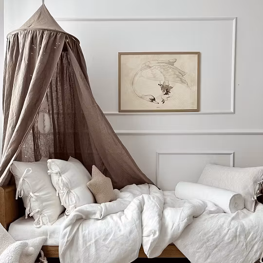 Cotton&Sweets, Coconut brown maxi sengehimmel i linned