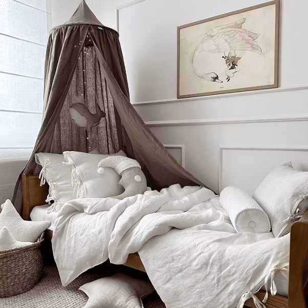 Cotton&Sweets, Coconut brown maxi sengehimmel i linned