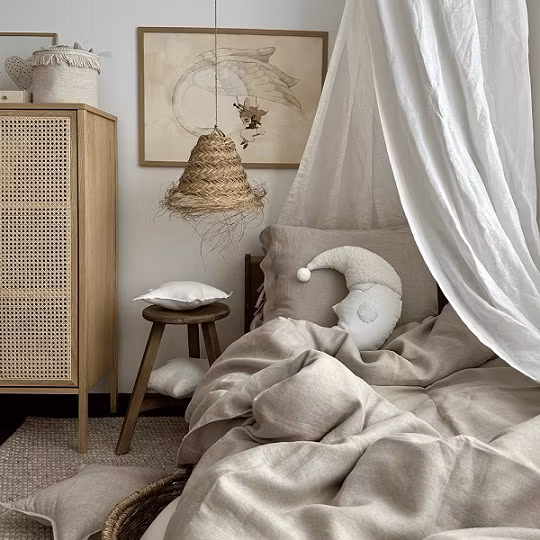 Cotton&Sweets, Cream maxi sengehimmel i linned