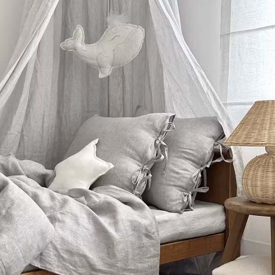 Cotton&Sweets, Grey maxi premium sengehimmel i linned