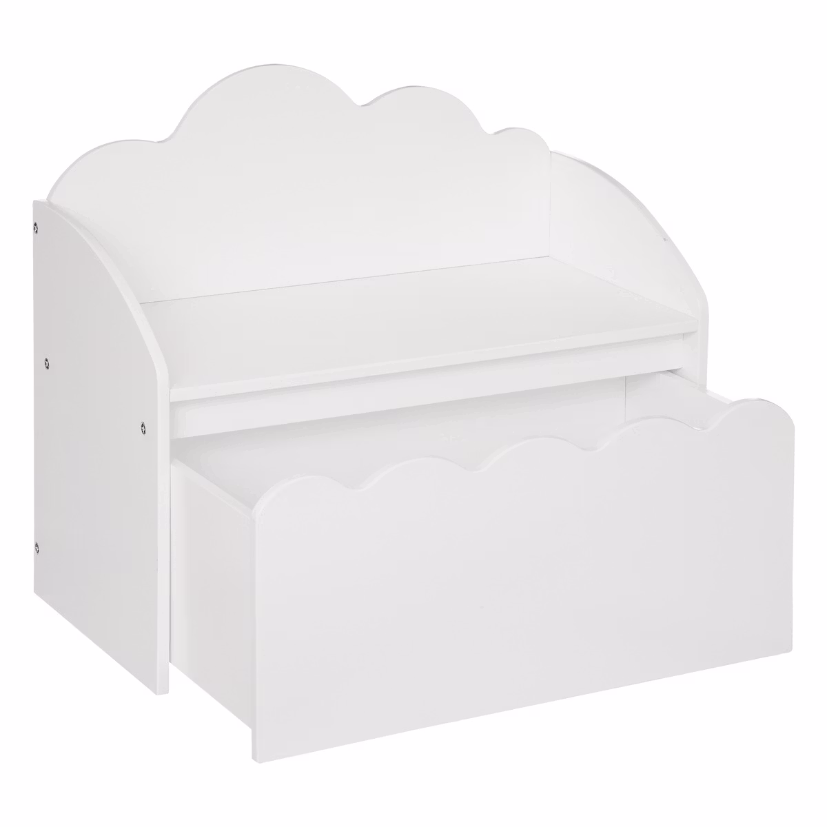 Opbevaringsbænk sky, hvid