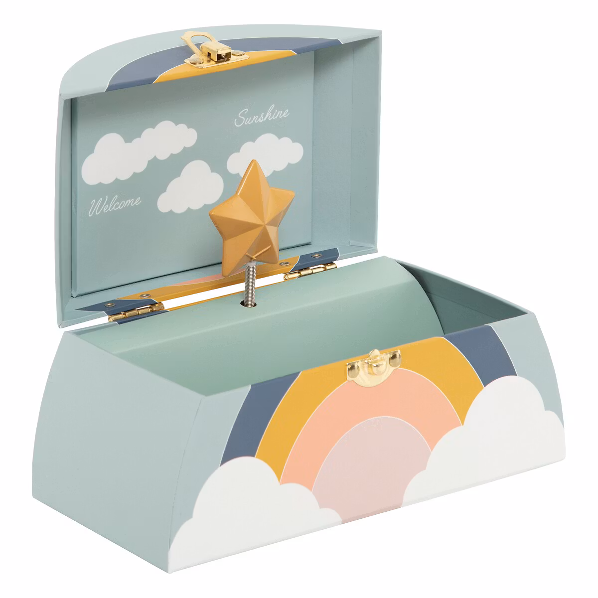 Opbevaringsboks musikdåse, regnbue