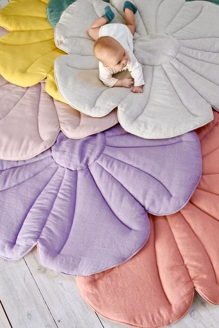 Moi Mili, legemåtte i linned, Bloom Powder Rose