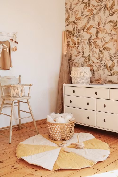 Moi Mili, legemåtte i linned cirkus, hvid/gul