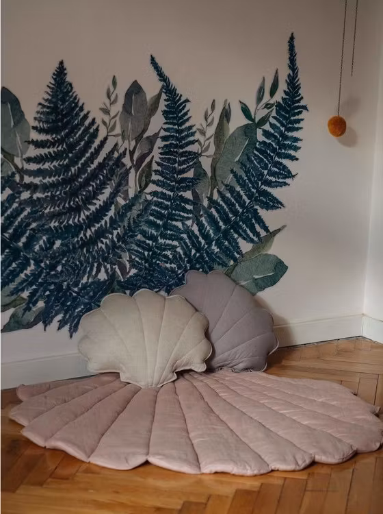 Moi Mili, legemåtte i linned skal, lyserød