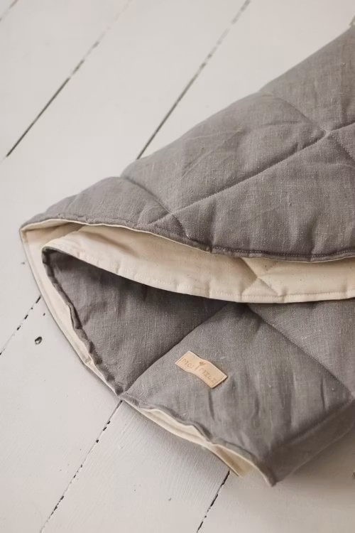Moi Mili, legemåtte i linned, Grey linen