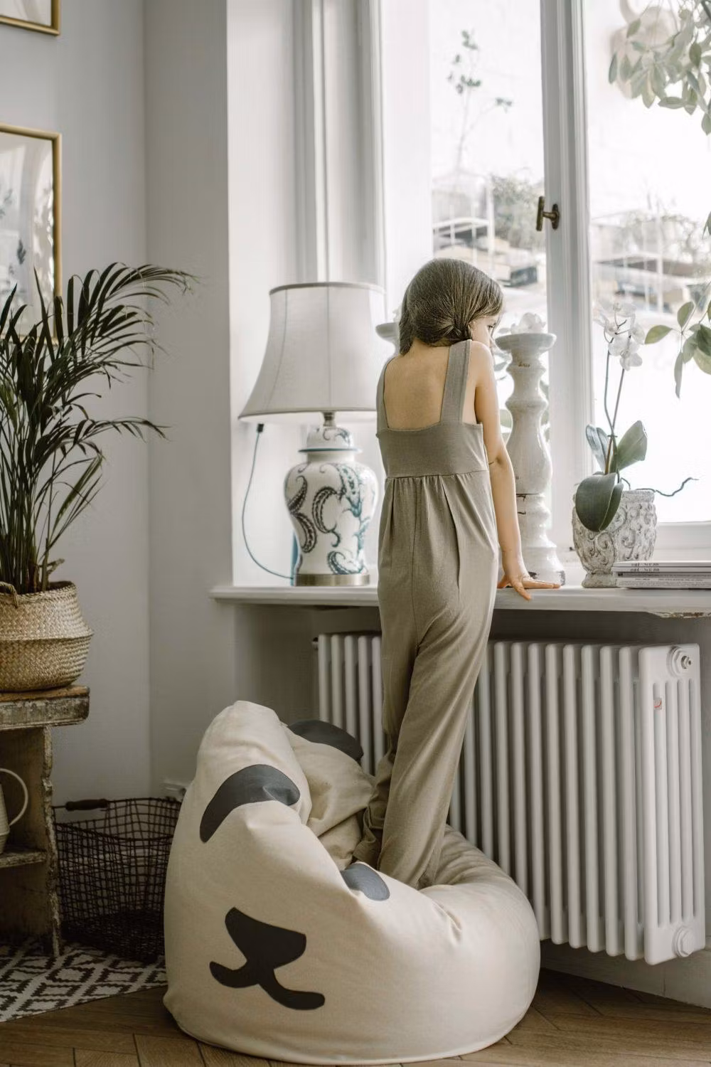 Bini, sækkestol, Grey Stars