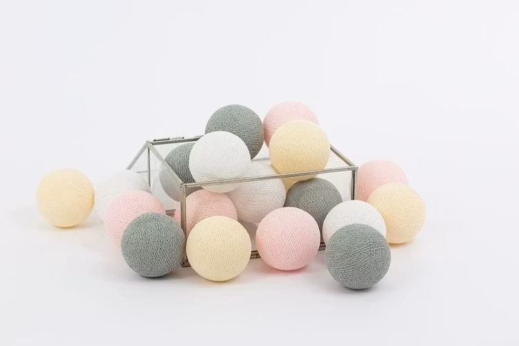 Cottonlove, lyskæde, White Pastel