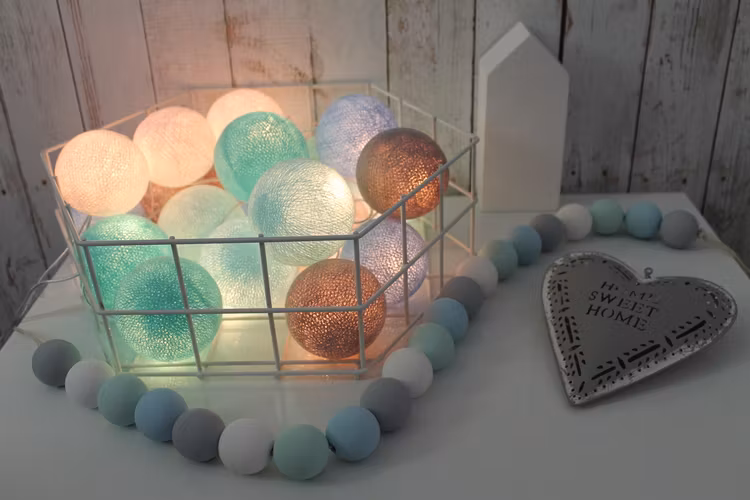 Cottonlove, lyskæde, Mint Pastel