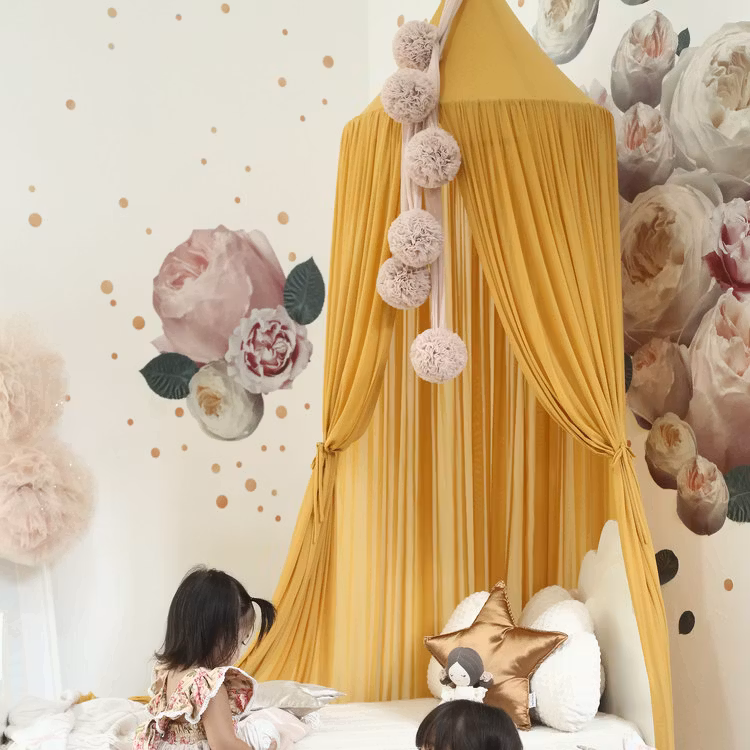 Spinkie Baby, sengehimmel Sheer, Mustard Yellow