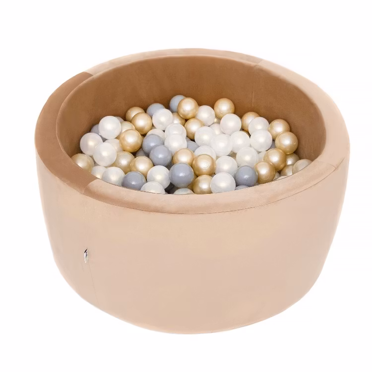 Misioo, boldbassin i fløjl med 200 bolde, guld