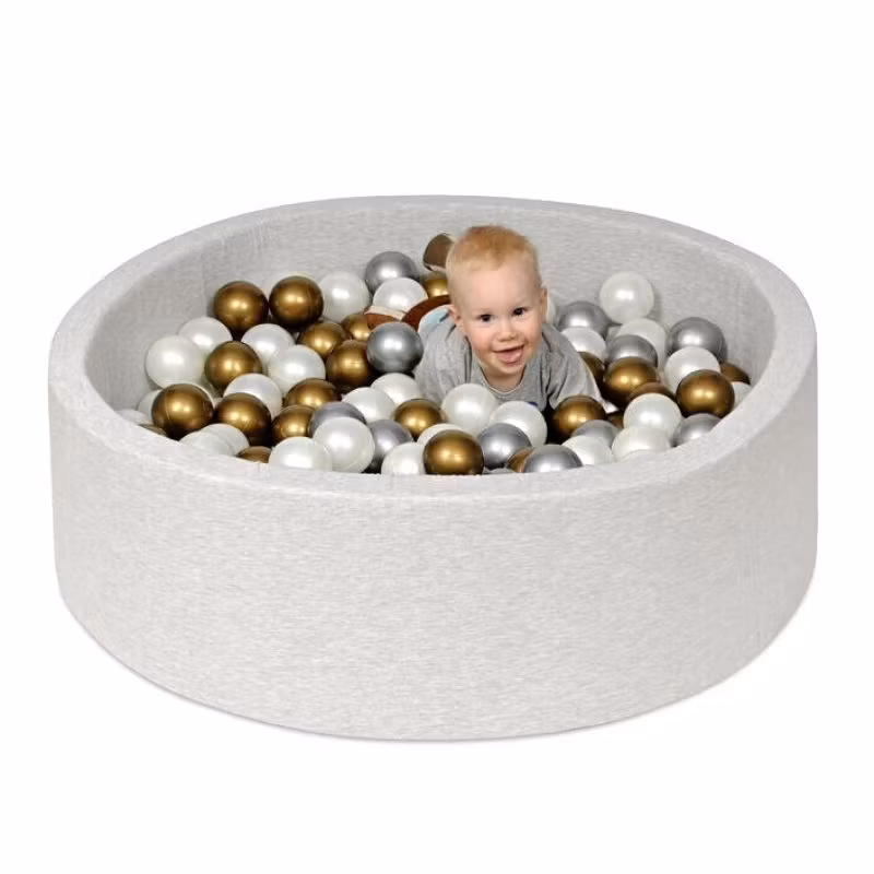 Babylove, lysegrå boldbassin BASIC med valgfri bolde