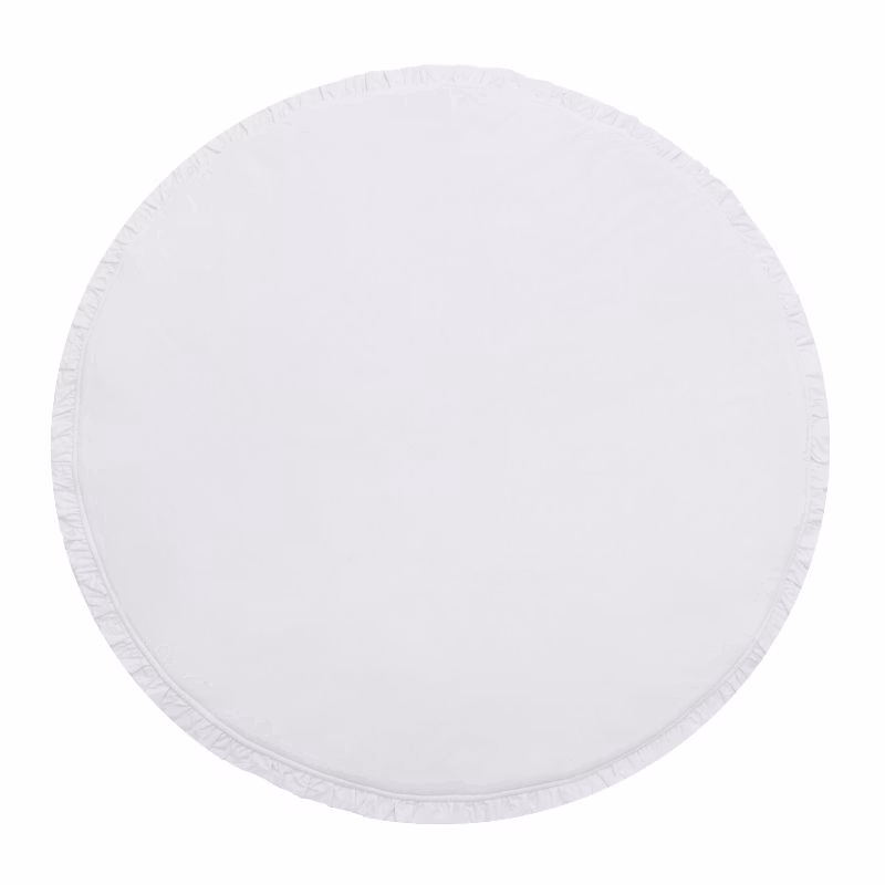 Babylove, rund legemåtte med flæser, hvid