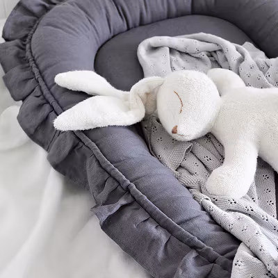 Cotton&Sweets, babynest i linned, grafit