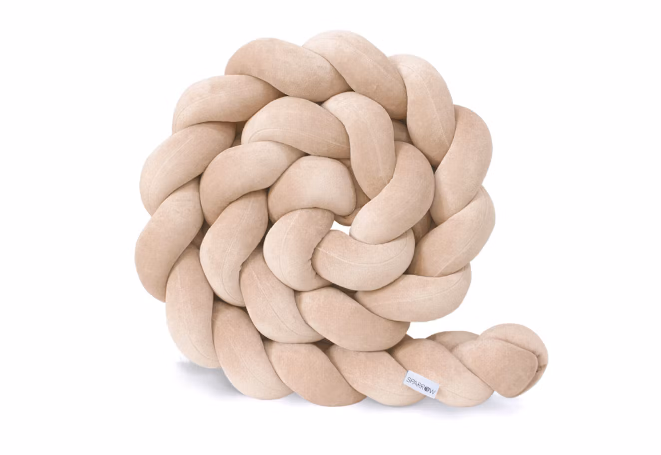 Flettet sengerand, Beige