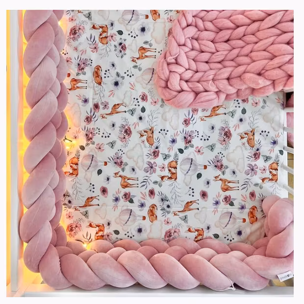 Flettet sengerand, Dusty Pink