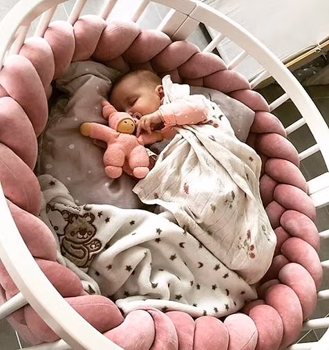 Flettet sengerand, Dusty Pink