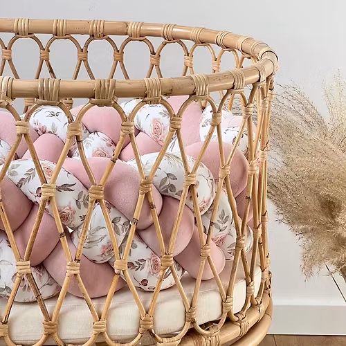 Flettet sengerand, Dusty Pink Boho Flowers