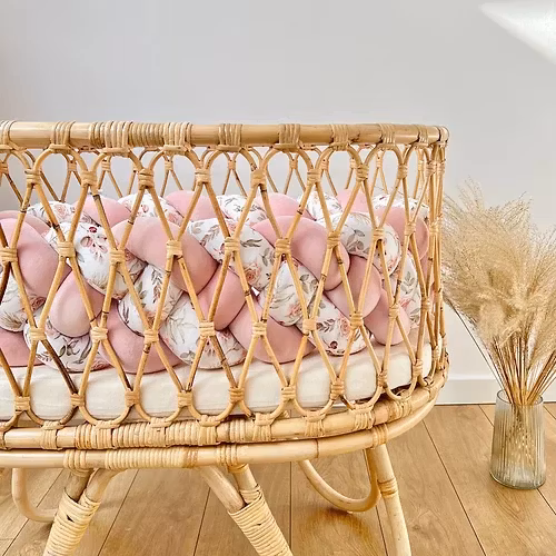 Flettet sengerand, Dusty Pink Boho Flowers