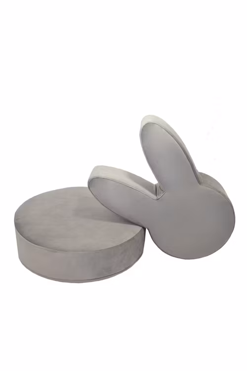 Babam, puf kanin, grå