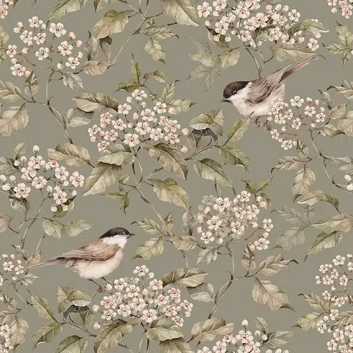 Dekornik, tapet Birds and Green Spring