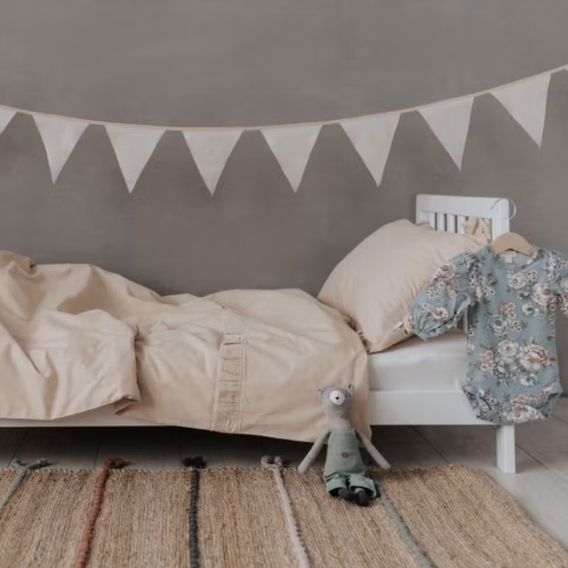 Babylove, natur sengesæt til tremmeseng og juniorseng