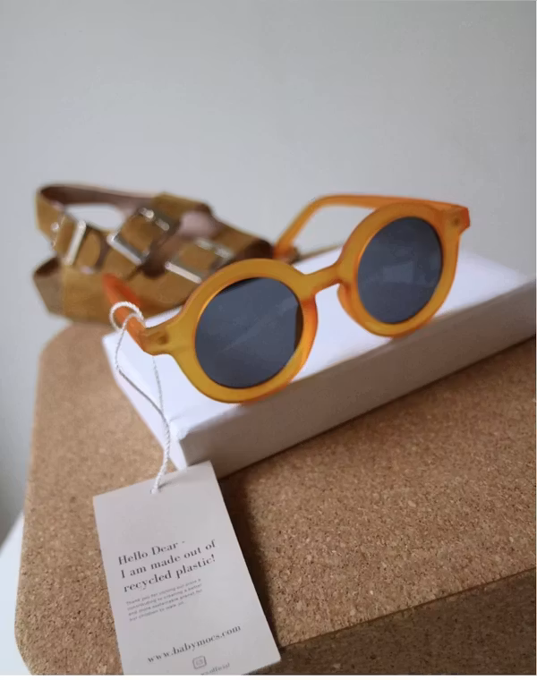 BabyMocs, solbriller til børn, Signature Round Yellow