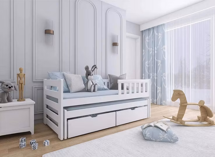 Børneseng med tremme og ekstraseng, Billy