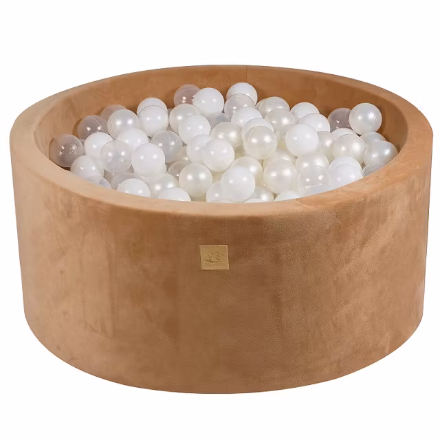 Meow, karamel boldbassin i fløjl med 200 bolde, White mix