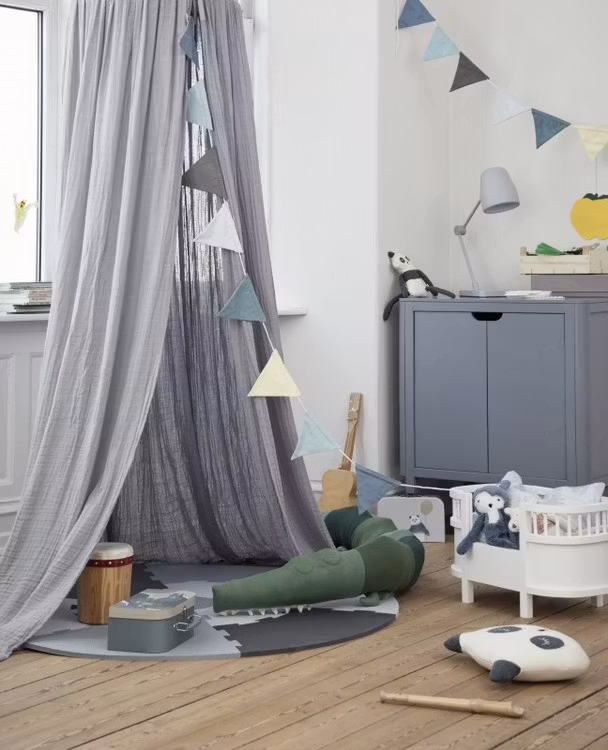 Sebra, sengehimmel, grå