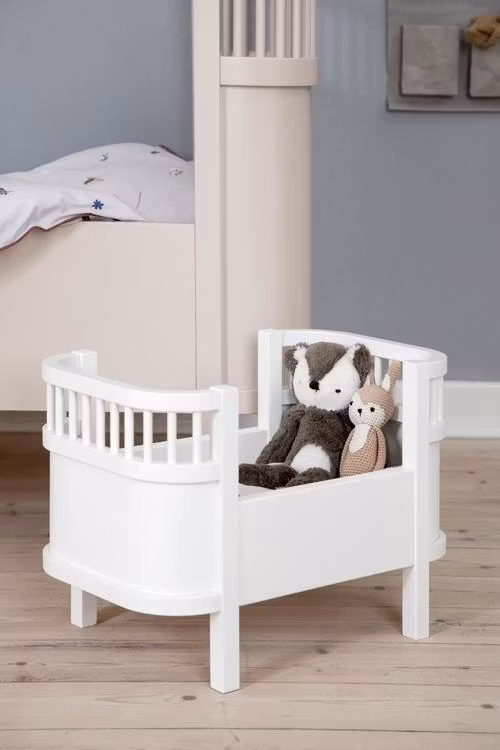 Sebra, dukkeseng med madras, hvid