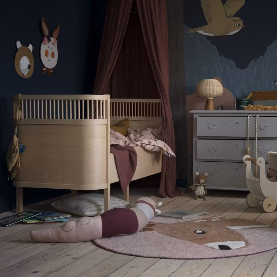 Sebra, seng Kili Baby & Jr med madras, natur