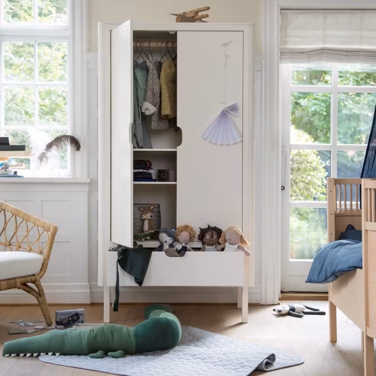 Sebra, dobbelt klædeskab, hvid