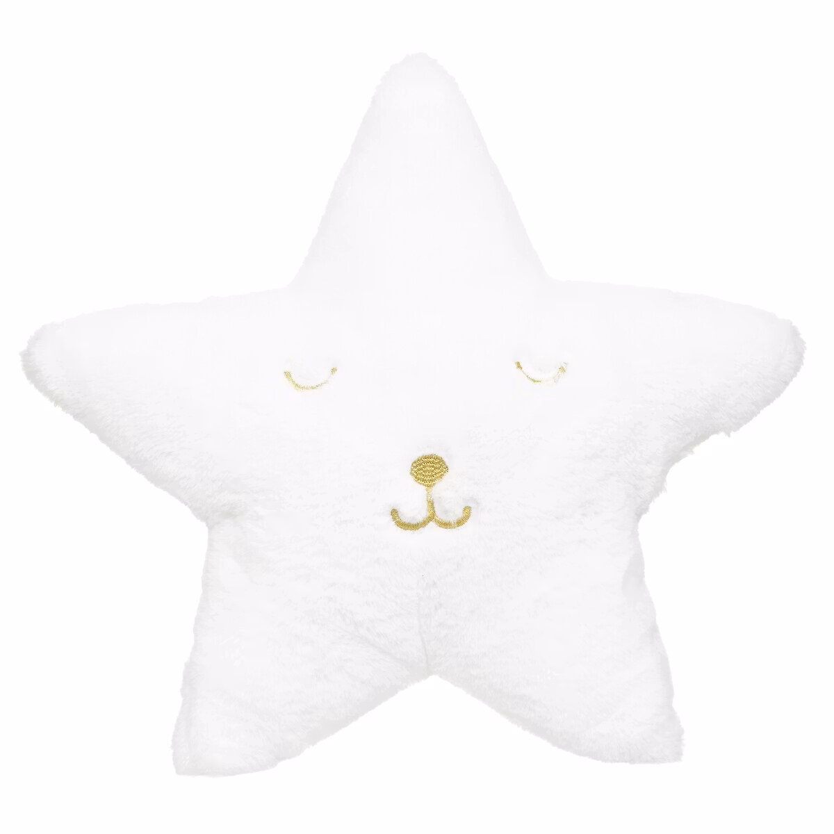 Hvid plyspude til børneværelset, stjerne