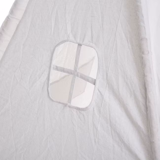 Tipi telt med pompon til børneværelset, beige