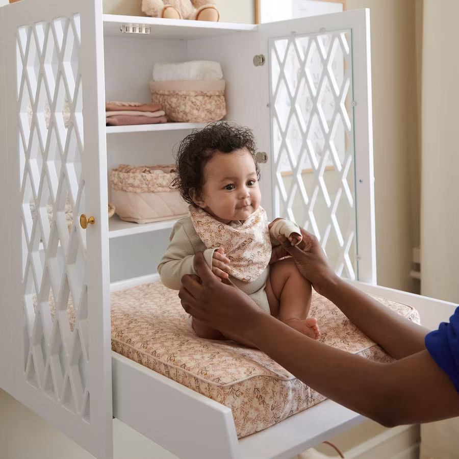 Cam Cam, væghængt puslebord Harlequin, grå