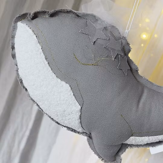 Cotton&Sweets, uro vægdekoration Hval, grå