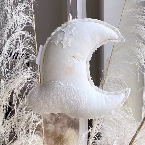 Cotton&Sweets, uro vægdekoration Måne, hvid