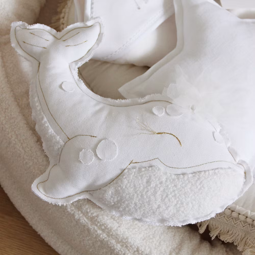 Cotton&Sweets, uro vægdekoration Hval, hvid