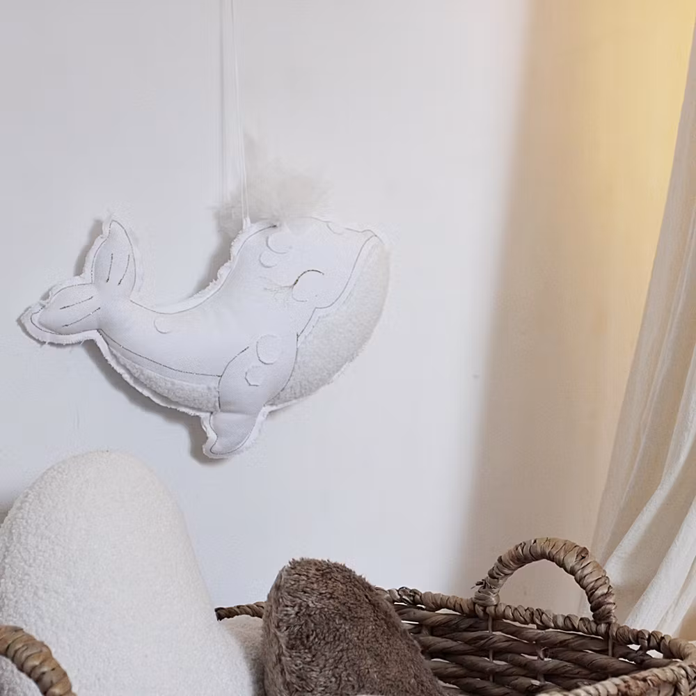 Cotton&Sweets, uro vægdekoration Hval, hvid