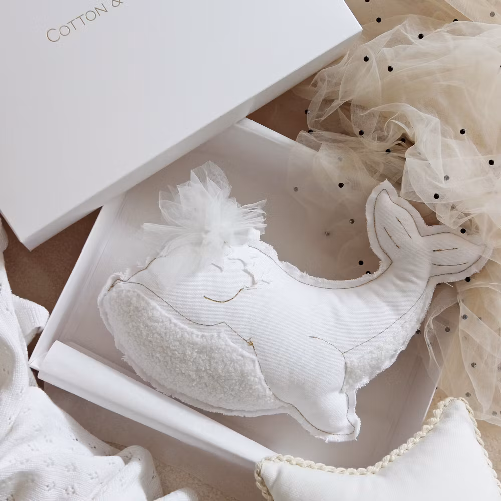 Cotton&Sweets, uro vægdekoration Hval, hvid