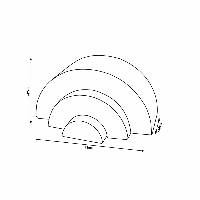 Babylove, byggeklodse i stof Rainbow, grå