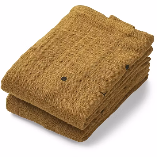 Liewood, stofble 2-pak Hannah, Rabbit Golden Caramel