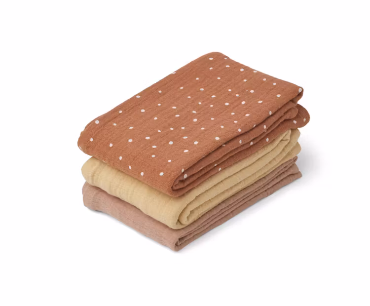 Liewood, stofble 3-pak Line, Terracotta Mix