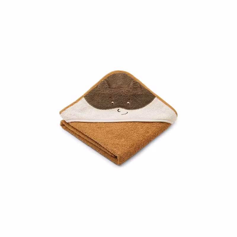 Liewood, håndklæde Albert, Superhero Golden Caramel