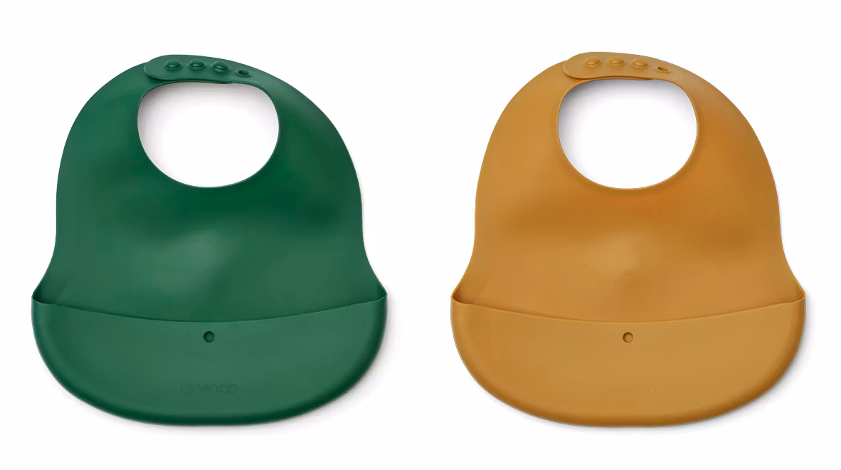 Liewood, silikone hagesmæk 2-pak Ember, Golden Caramel