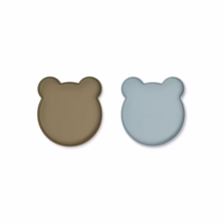 Liewood, tallerken 2-pak Marty, Mr Bear Khaki Blue